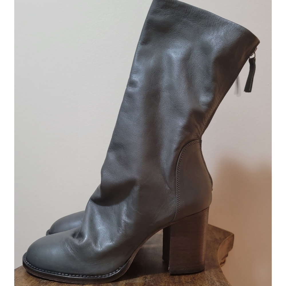 Free People × Elle Block Heel Boots Dark Gray - Picture 4 of 15